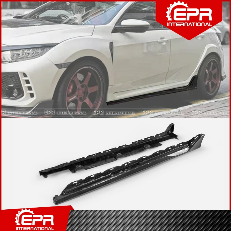 For FK8 Civic Type R OEM Style Carbon Fiber Side skirt Extension Body Kit Racing Prat FK8 Side Skirt Add On