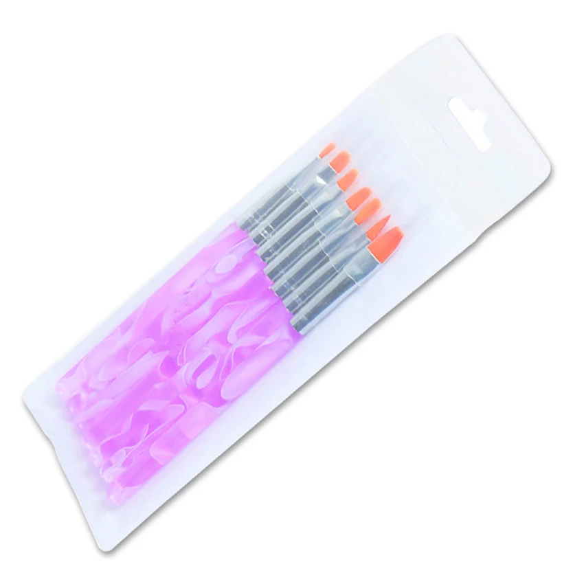 7ชิ้น/เซ็ตแปรงเล็บ UV เจลแปรงเล็บอะคริลิคเล็บจิตรกรรมปากกาแปรงเล็บแปรงเล็บมืออาชีพเครื่องมือ