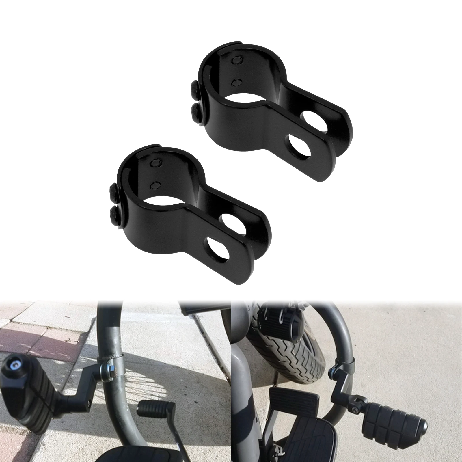 Motorcycle 32mm Engine Guard Crash Bar Footrest Foot Peg Clamps For Kawasaki For Harley Softail Dyna Touring Sportster XL 1200