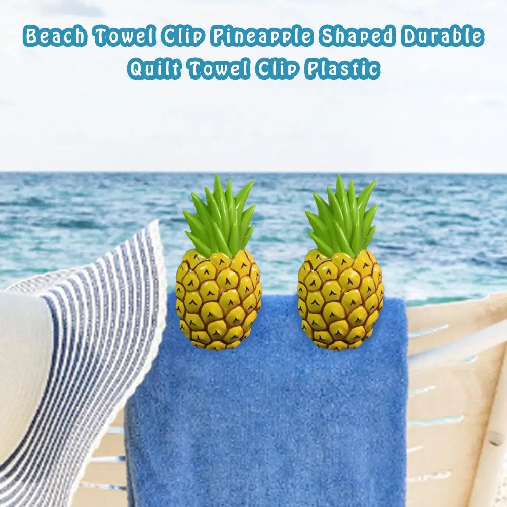 1PCS Plastic Beach Towel Clips Cute Pineapple Shaped Beach Towel Clamp Drying Racks Retaining Clip Outdoor Travel Clip