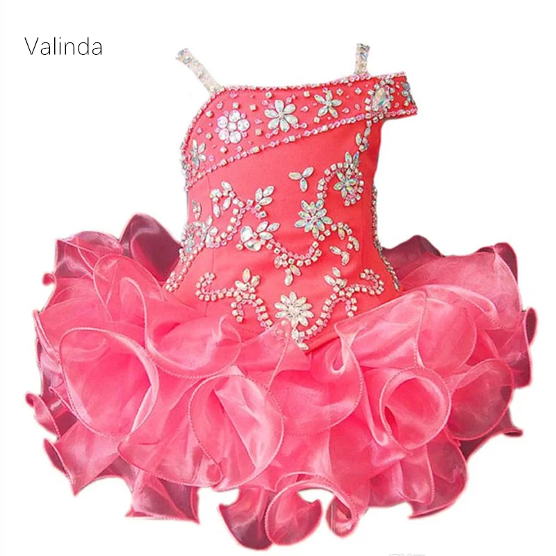 Toddler Baby Girl Dresses with Spaghetti Straps Little Princess Birthday Party Dress