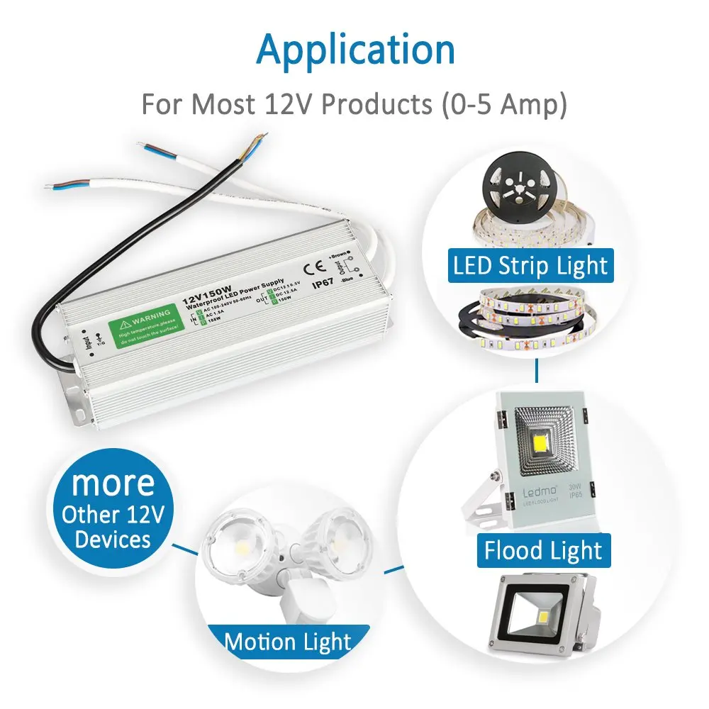 Ac 110V 220V Naar Dc 12V 24V Waterdichte Led Driver 10W 20W 30W 50W 60W 100W 150W IP67 Led Power Adapter Voeding Voor Outdoor Gebruik