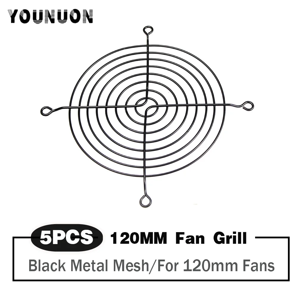 

5 Piecces 120mm Fan Grills 120x120m Metal Mesh Finger Protector for 120mm Fan PC Laptop Computer Case Fan LED Fans