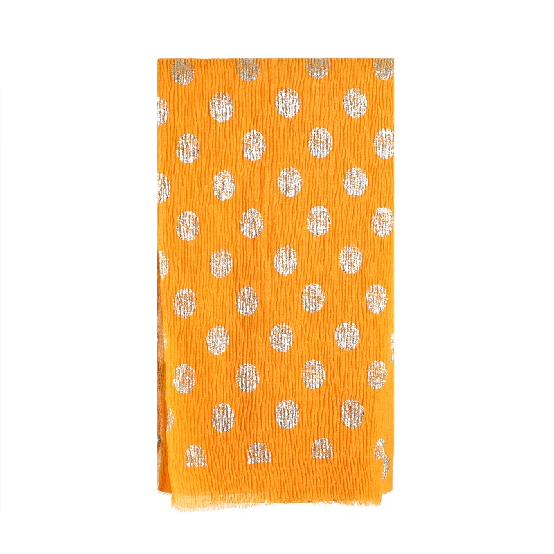 FOXMOTHER New Pink Orange Yellow Crinkle Hijab Scarf Polka Dot Scarves For Women Shawl Wrap Ladies Foulard Femme