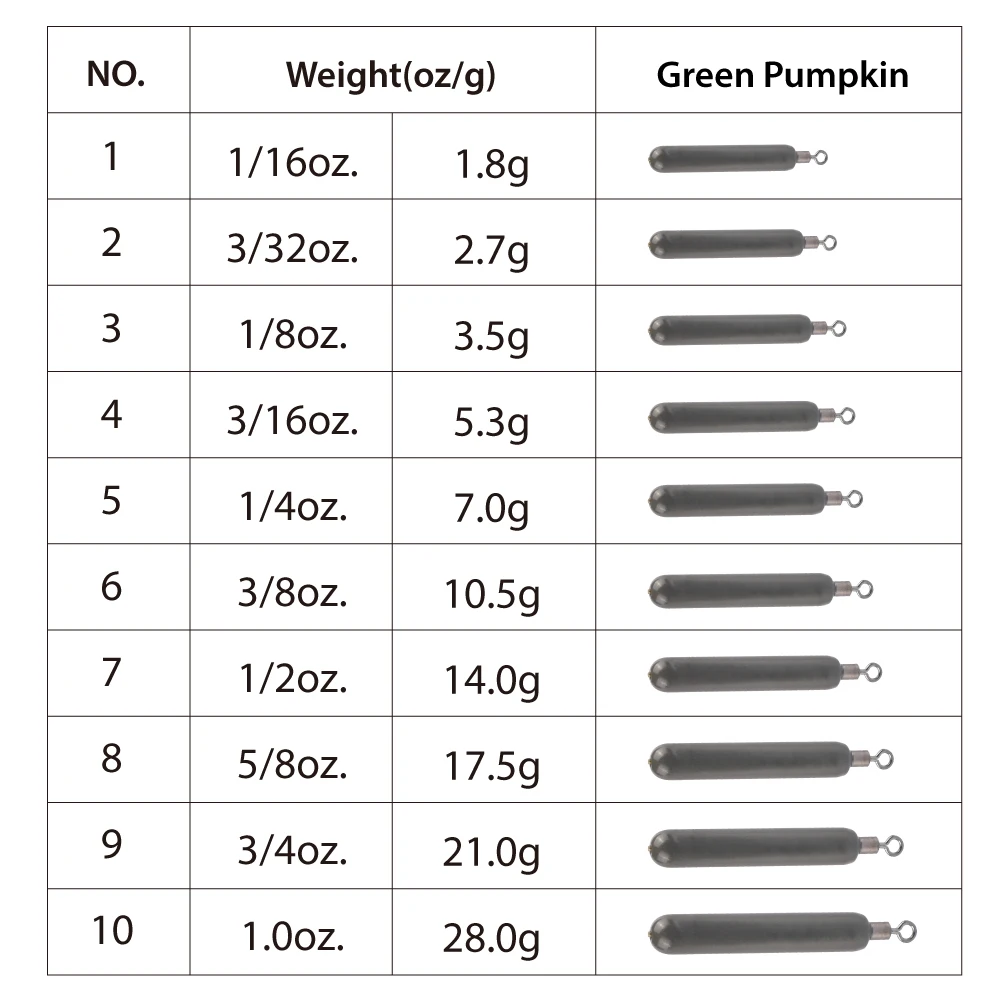 MUUNN 10 قطعة حوض الأسطوانة ، نحيل قطرة النار الوزن ، Jika/جهاز مجاني 1/16OZ-1OZ ، باس كرابي صيد السمك الملحقات #2