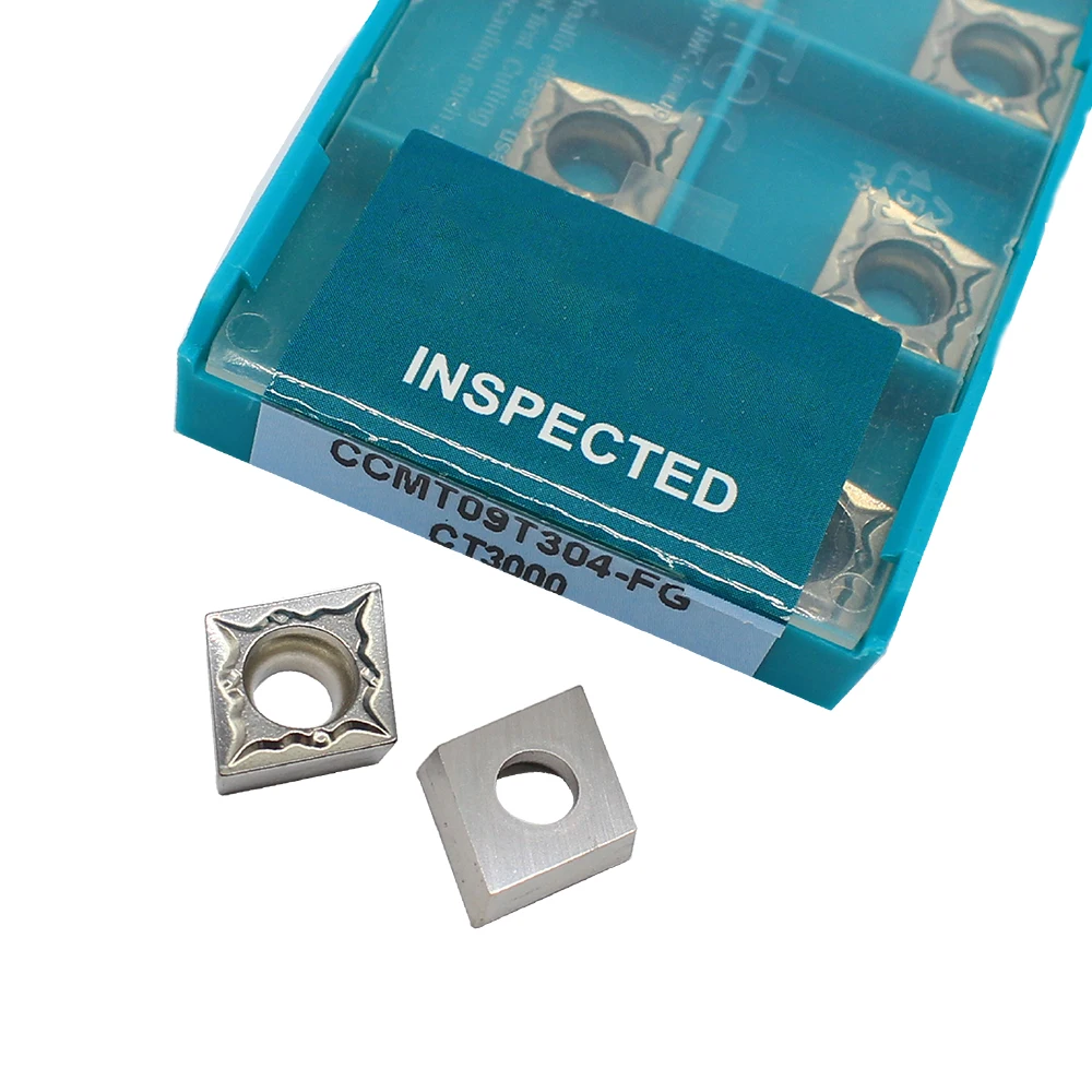 10 قطعة CCMT09T304 FG CT3000 مخرطة قطع Cermet الصف كربيد إدراج أدوات خارجية تحول أداة للصلب ccmt09t304