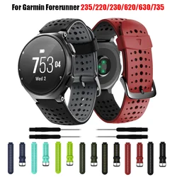 Pulseira de silicone para garmin forerunner, bracelete de reposição para forerruner 235, 220, 230, 620, 630 xt e 235 lite