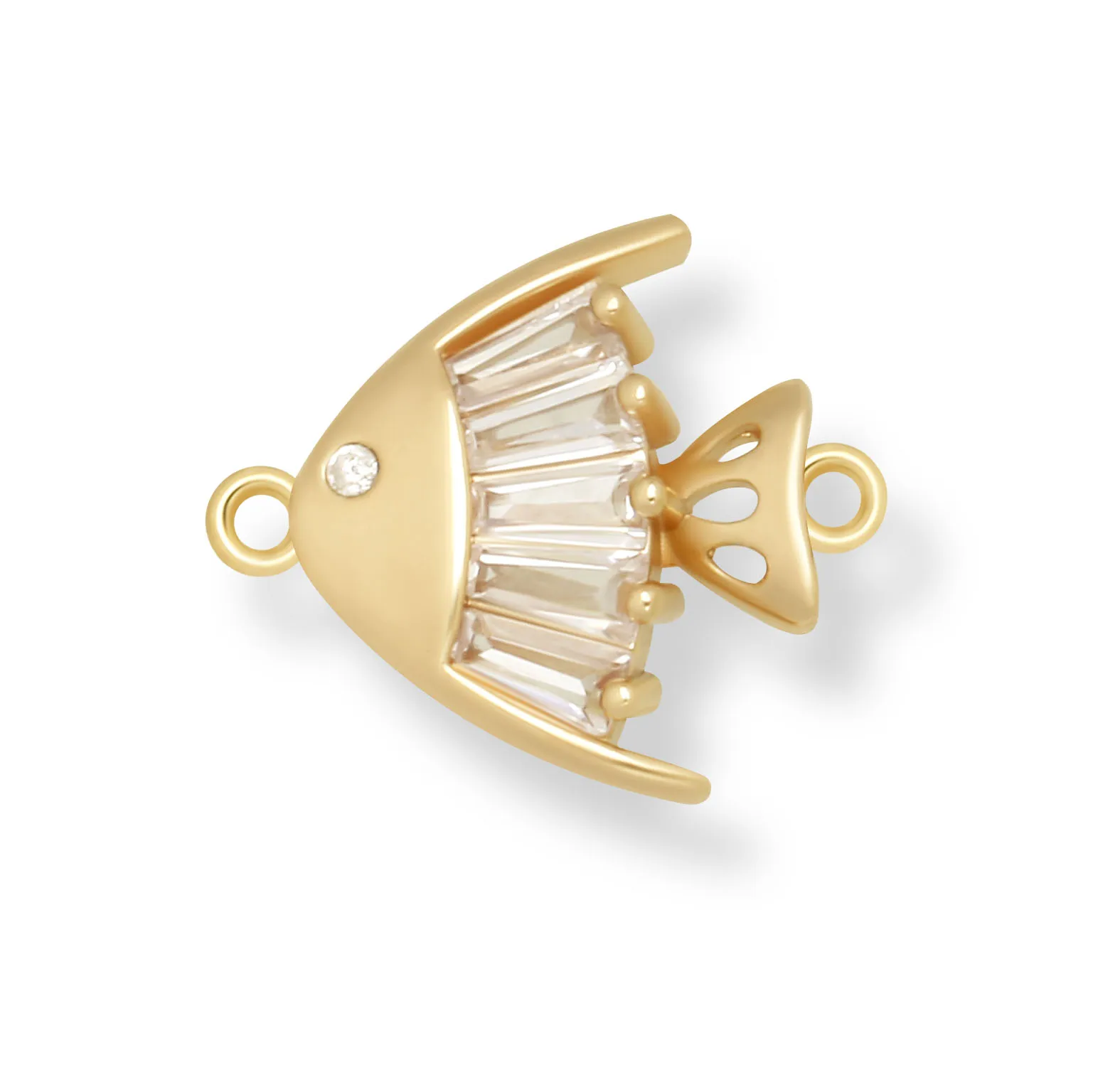 White Cubic Zirconia Crystal Gold-plated Blue Enamel Sea Snail Charm Connector For Necklace Bracelet Makings Wholesale Jewelry