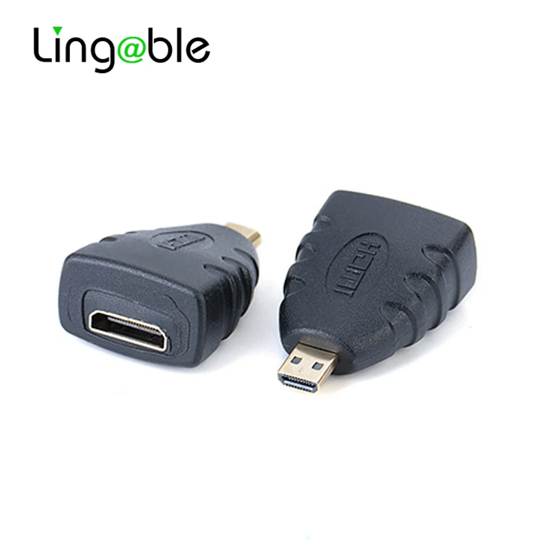 Lingable Micro HDMI Male to Mini HDMI Female Adapter HDMI C to D Connector Converter for Tablet Camera