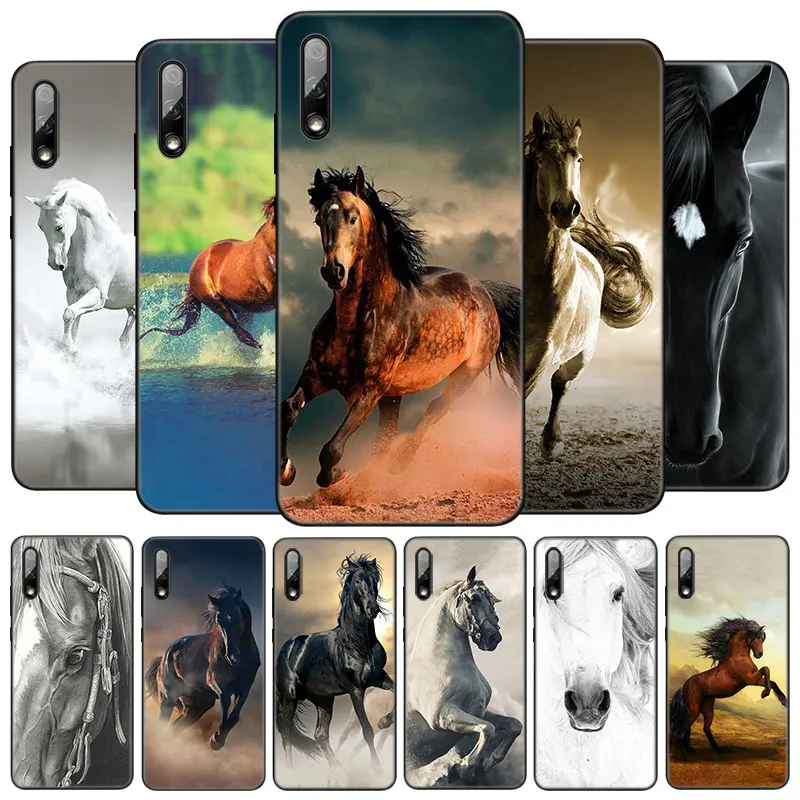 Running Horse Animal Case For Huawei Honor 10X Lite 7A 7S 8A 8S 8C 8X 9A 9C 10i 20i 30i 20S 20E 9X Pro 10 8 Lite Black Cover