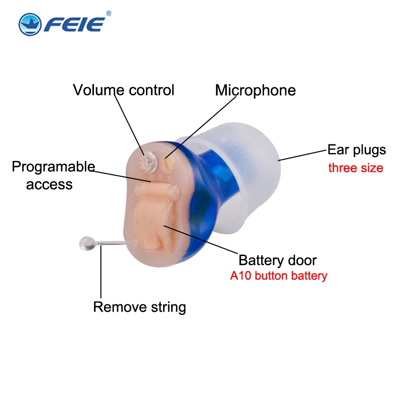 S-13A CIC Digital 6 Channel 12 Bands Non-Programmable Hearing Aid Mini Invisible Hearing Aids Ear Sound Amplifier For Elderly