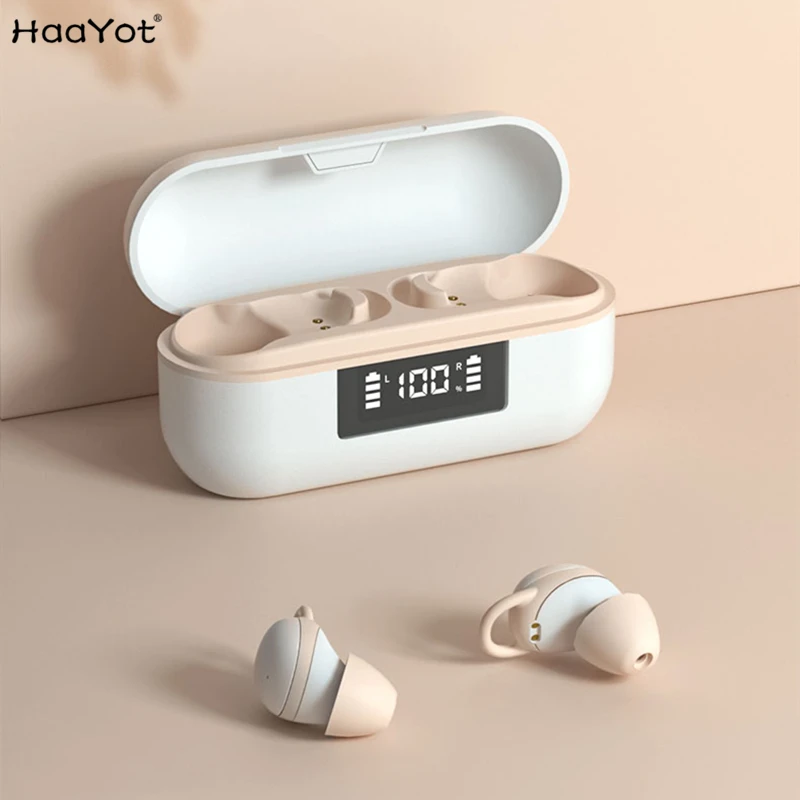 HaaYot Super Mini Sleep Earphone with Microphone Bluetooth Invisible Wireless TWS Earbuds Nano Size True Wireless Earpiece