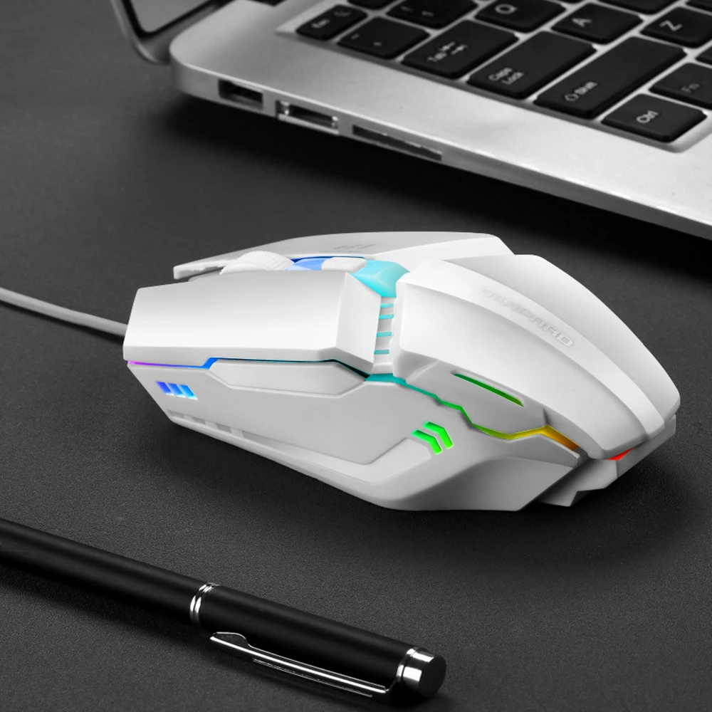 Gaming Backlit Mouse 1600DPI Optical Mouse 3 Adjustable DPI Symmetrical Design Ergonomic Shape for Desktop Notebook Computers