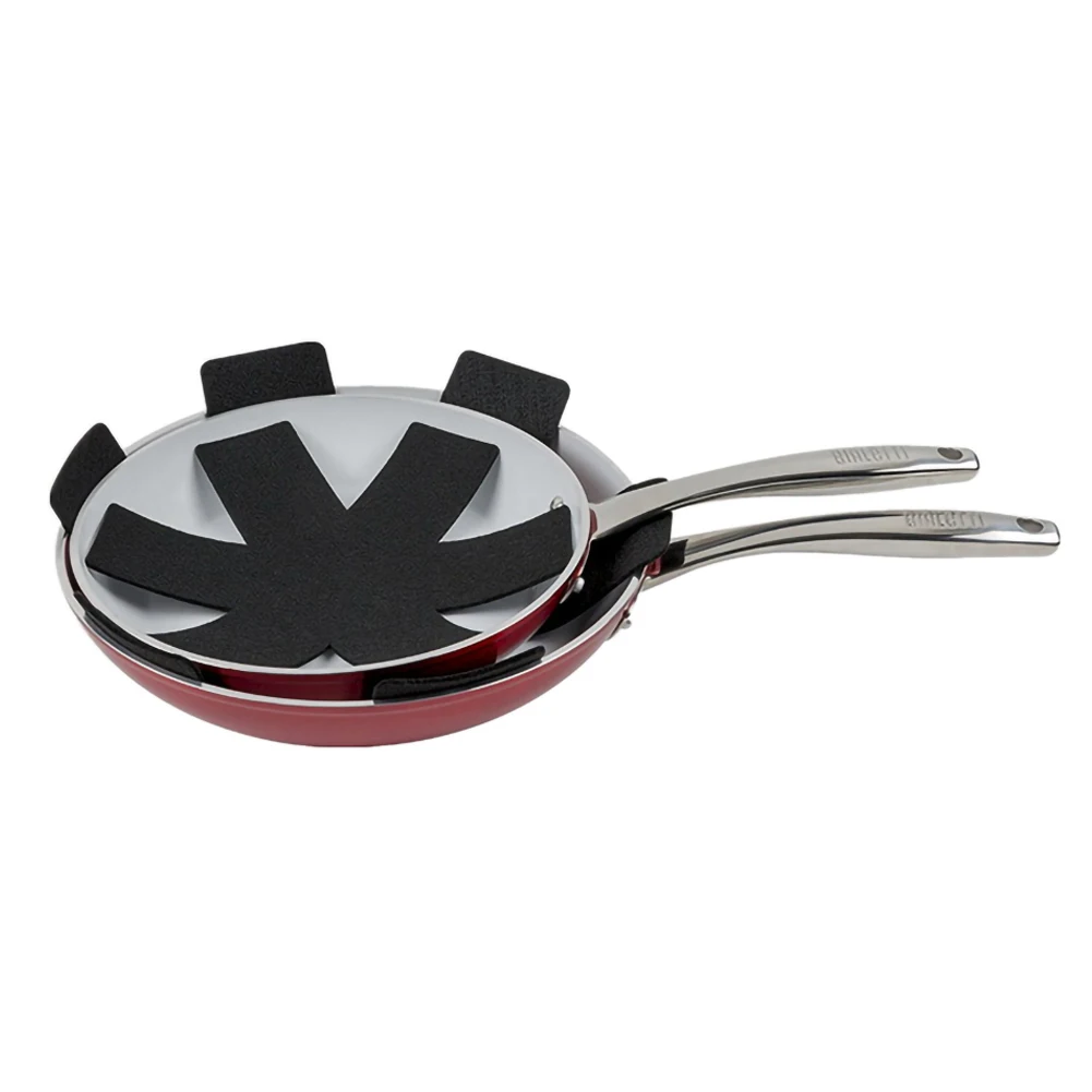 Almofadas quentes do divisor dos protetores da bandeja do potenciômetro de 12 pces para impedir riscar separadas e proteger as panelas antiaderentes das superfícies para o cookware