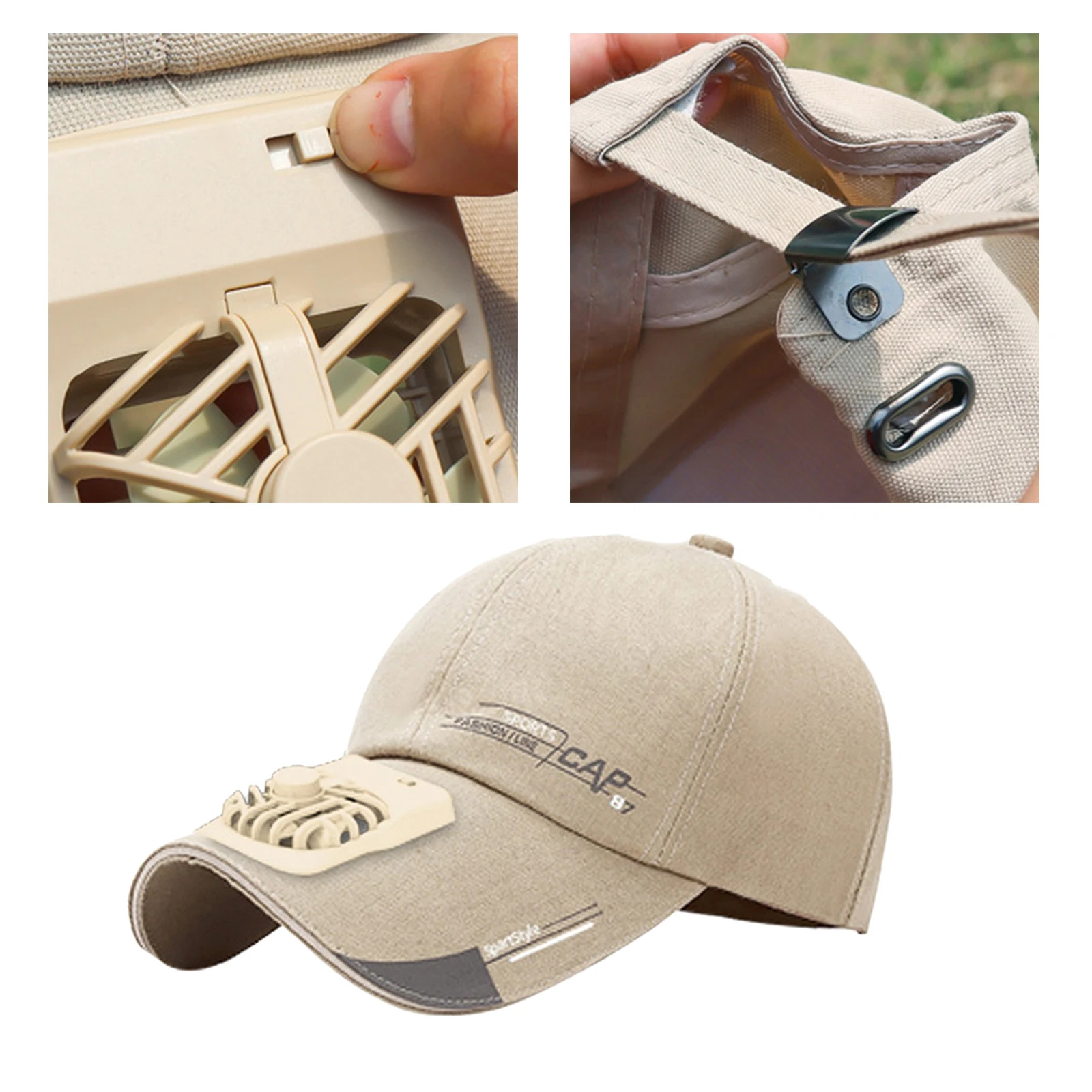 Women Men Summer USB Charging Cooling Fan Baseball Cap Outdoor Golf Sunscreen 2 Speed Adjustable Peaked Hat Hiking Beach Sun Hat