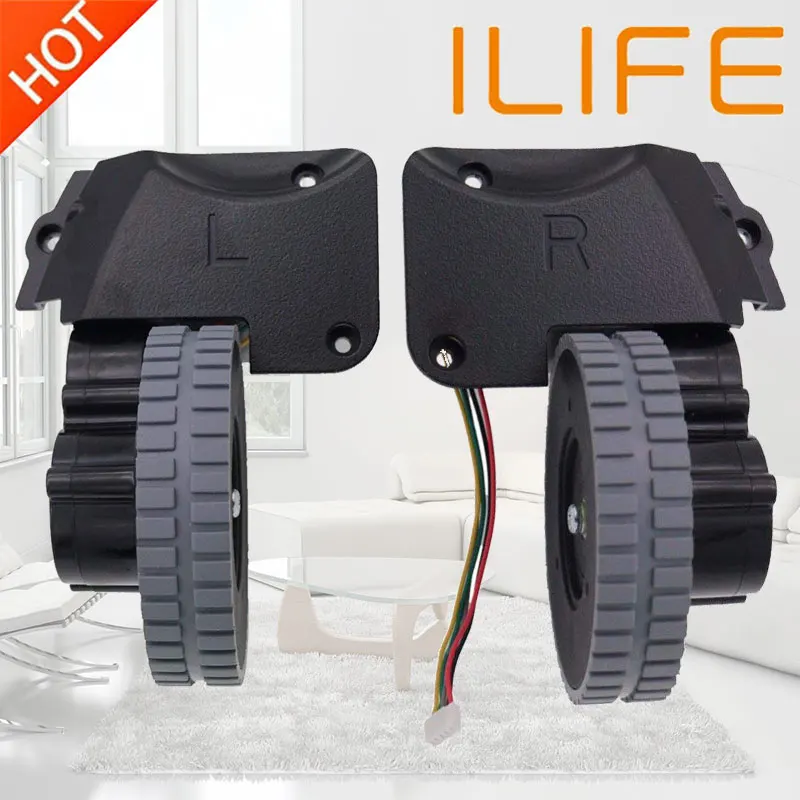 Piezas de robot aspirador con ruedas, accesorios para ilife A4, A4s, A40, A8, T4, X430, X432, X431