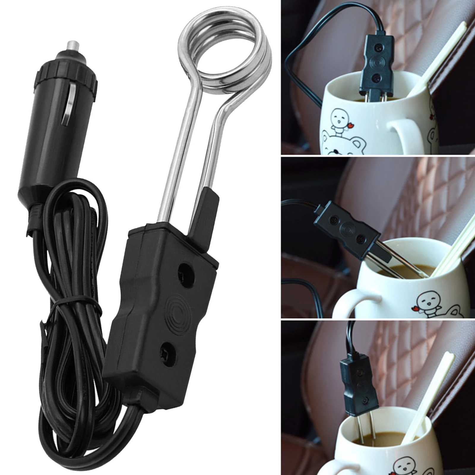 

12V/24V Car Drink Heater Auto Electric Immersion Liquid Tea Coffee Water Heater New Portable Safe 12V Car Immersion Heater