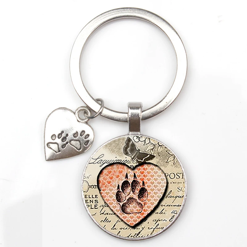 جديد الحب قلادة المفاتيح باو طباعة حلقة رئيسية الكلب زوجين الفضة مطلي المفاتيح لأصدقائك هدايا عيد الميلاد للأصدقاء