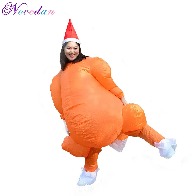 Kerst Opblaasbare Cosplay Kostuum Thanksgiving Kalkoen Dier Festival Party Cartoon Opblaasbare Kostuum Voor Volwassen Vrouw Man