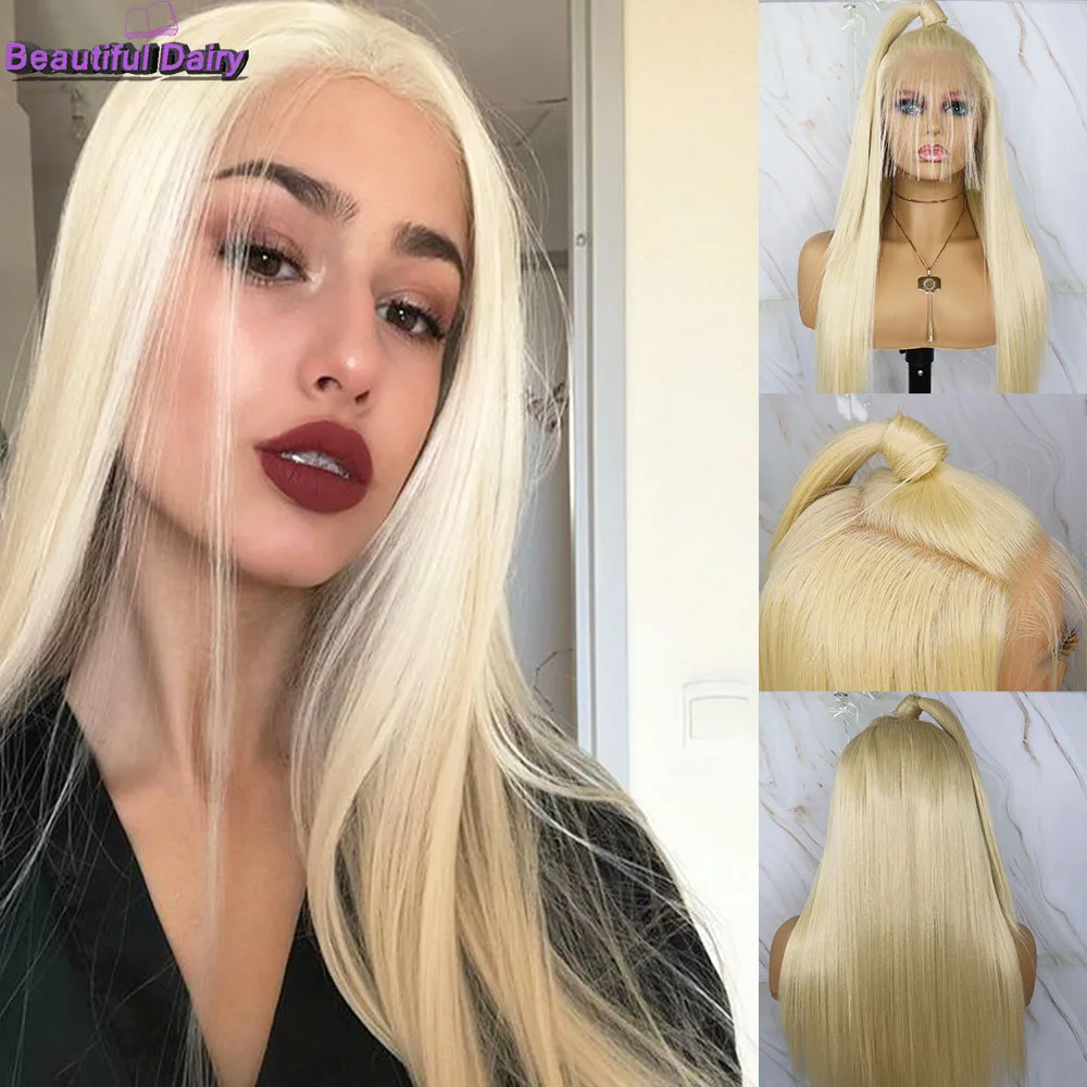 

Beautiful Diary 13x6 Synthetic Lace Front Wigs Blond Wig Long Straight Hair With Natural Hairline Lace Front Wig Women Wig