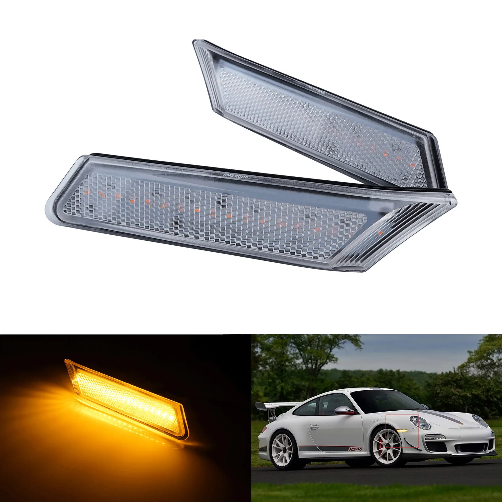 

LED Indicator Side Repeater Light Amber For 2005-2008 Porsche Boxster Cayman 987