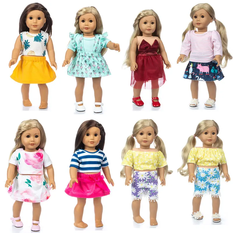 Nuevos trajes de vestir calientes aptos para muñeca de Niña Americana, ropa de muñeca de 18 pulgadas, zapatos no incluidos.