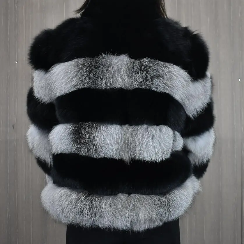 Natural Silver Fox Fur Coat, 3-in-1 Coat with Detachable Sleeves, Warm, European, Winter, New, 2023