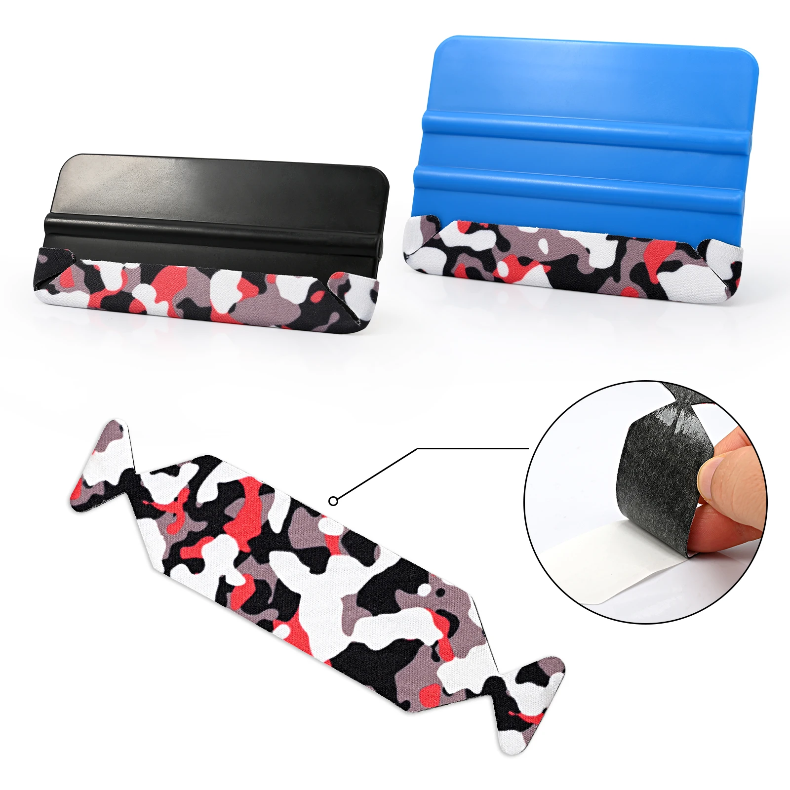 FOSHIO 10/20/50PCS raschietto feltro tessuto panno tergipavimento avvolgimento a 3 strati tessuto protettivo fibra di carbonio vinile strumento di installazione del Film