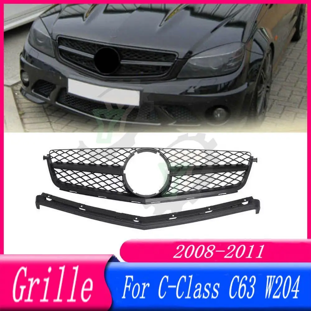 

High Quality Front Bumper Upper Grille Racing Grill For Mercedes-Benz C-Class W204 C63 For AMG 2008 2009 2010 2011 Car Accessory