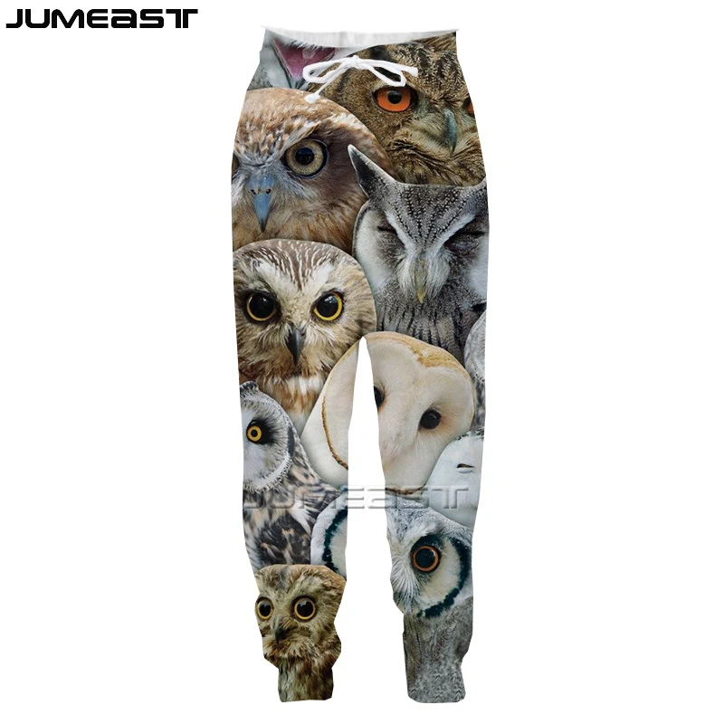 Jumeast Men's Clothing 3D Animal Owl Oversized Streetwear Harajuku Casual Women Long Pants Sweatpants Fashion Spring Trousers