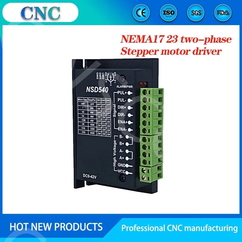 

NEMA 17 23 two-phase stepper motor driver DC9-42V input CNC engraving machine DIY four-wire motor speed controller