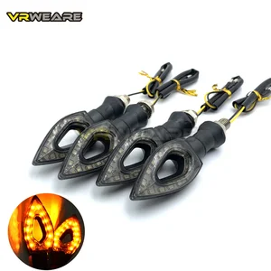 4 pçs motocicleta forma de coração universal 12 led sinais de volta curto luzes indicador piscas piscas cor âmbar 10 principais vendas piscas de moto 4 - №5