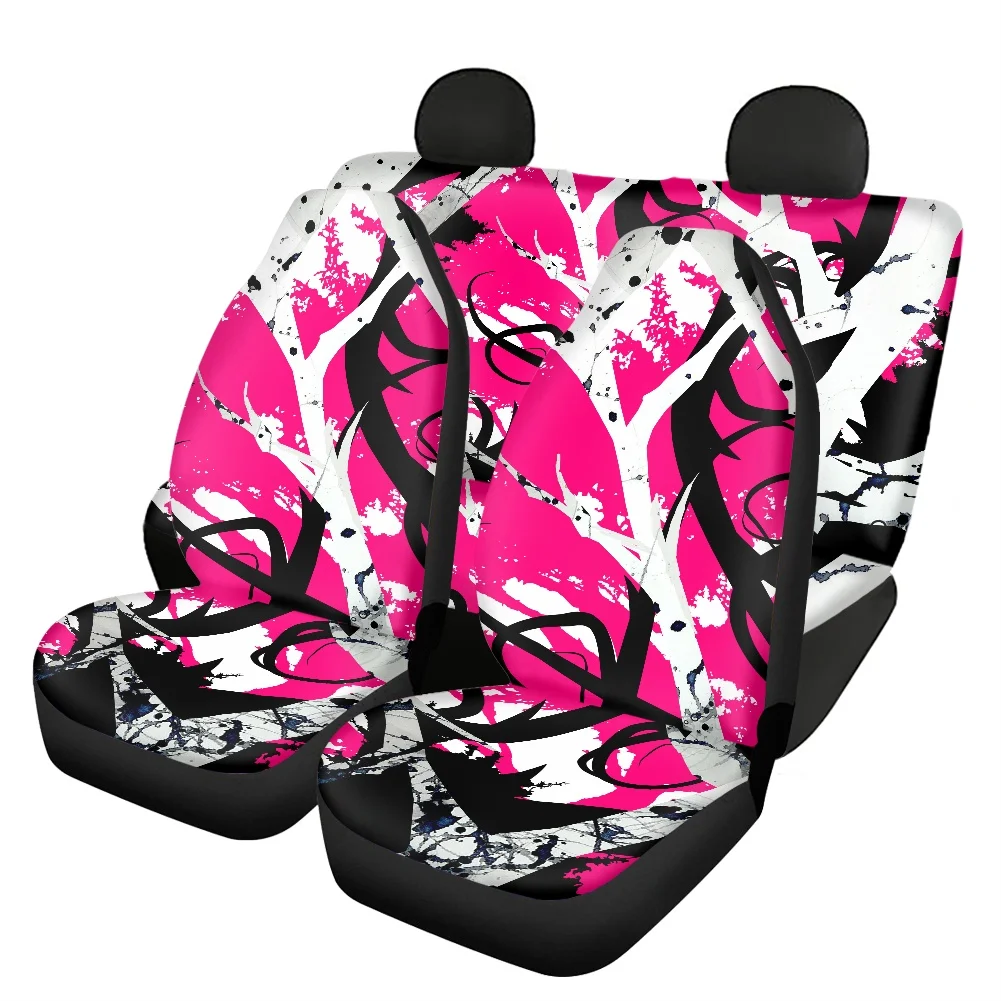 INSTANTARTS Hot Sales Marble Pattern Washable Front and Back Auto Seat Covers for Trucks SUV Car Accessories Car Seat Cushions