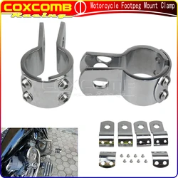 28/32/38mm Motorbike Engine Guard Crash Bar Footrest Peg Mounts Clevis Clamp For Kawasaki Honda Yamaha Road Star VTX1300 VTX1800