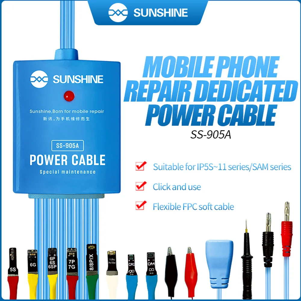 SUNSHINE Boot Activation Test Line Maintenance Cable Mobile Phone Repair Dedicated Power Cable Suitable For IP5S~11/SAM Series