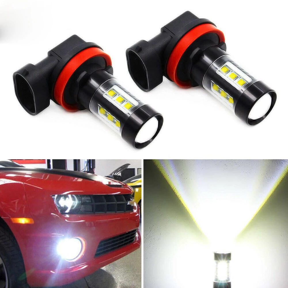 

2x H10 H11 Led HB4 9006 HB3 9005 Fog Lights H1 H3 Bulb 16SMD 80W 1760LM 6000K White Car Driving Running Lamp H4 H7 H16 LED Light