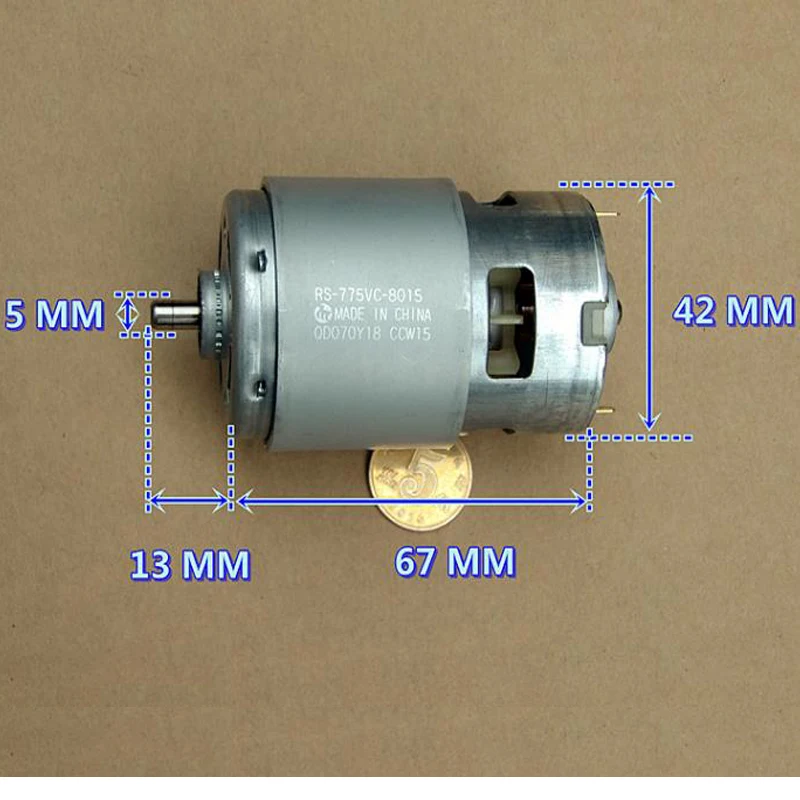 Imagem -04 - Motor Alto Torque Dc18v 18200rpm Alta Velocidade Violência Power Tool Motor Rs775vc8015 dc