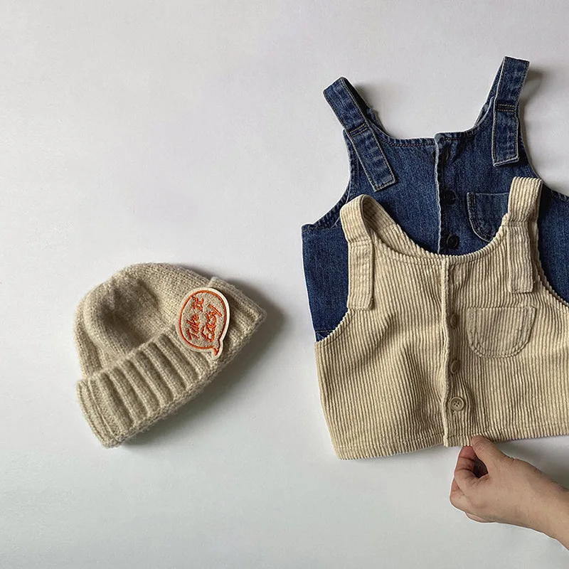 

2025 New Autumn Baby Sleeveless Coat Fashion Boys Denim Vest Single Breasted Jacket For Girls Vintage Children Clothing