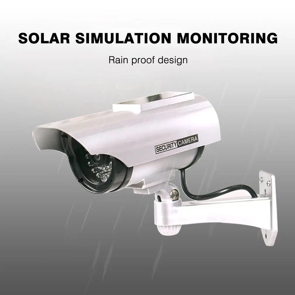 YZ-3302 Solar Powered Dummy CCTV Security Surveillance Waterproof Fake Camera Flashing Red LED Light Video Anti-theft Camera