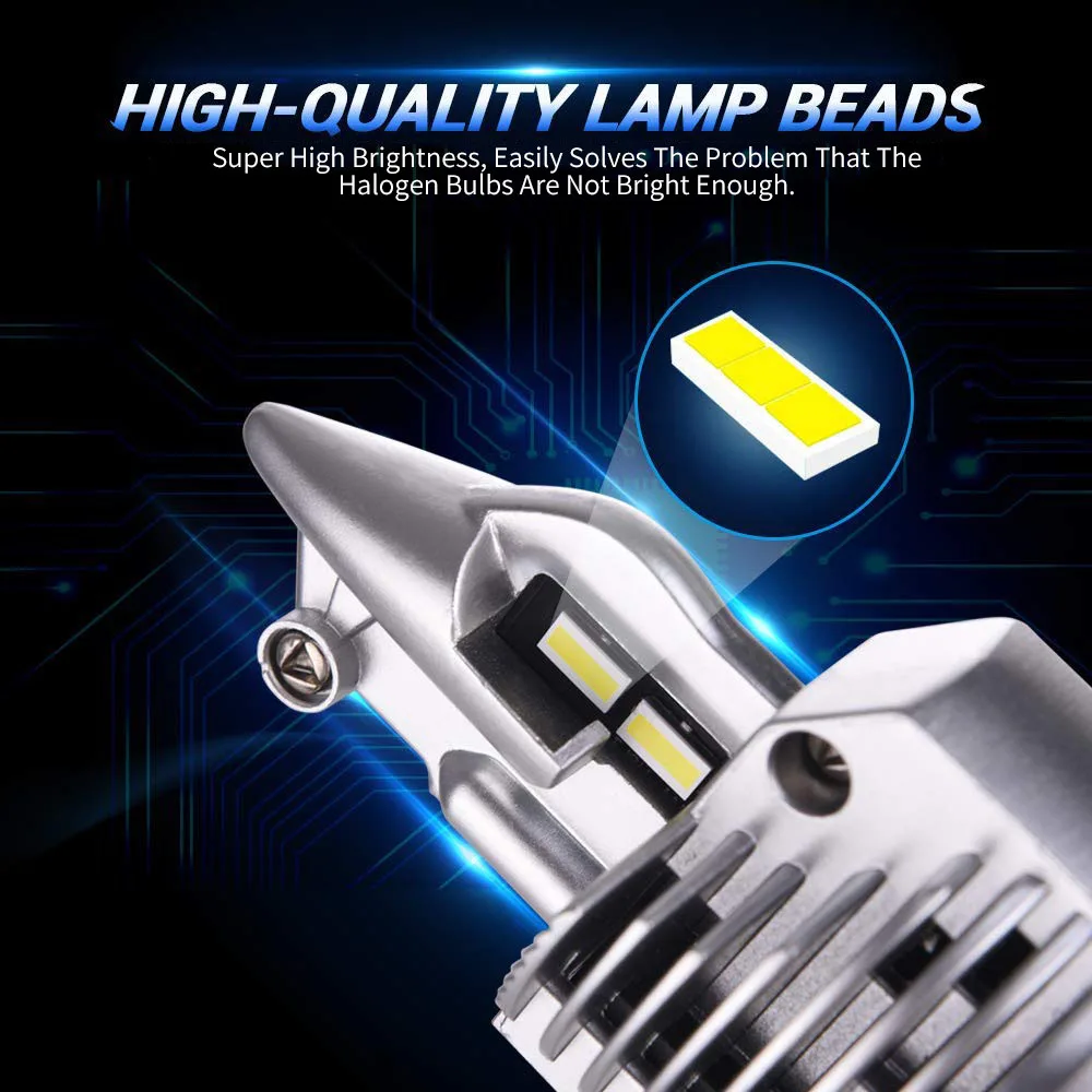 KAFOLEE H4 9003 HB2 LED Headlight Bulbs 12V 24V 80W 16000LM Diode Lamps LED H4 4300K For Cars High Beam Dipped Beam 6000K 8000K