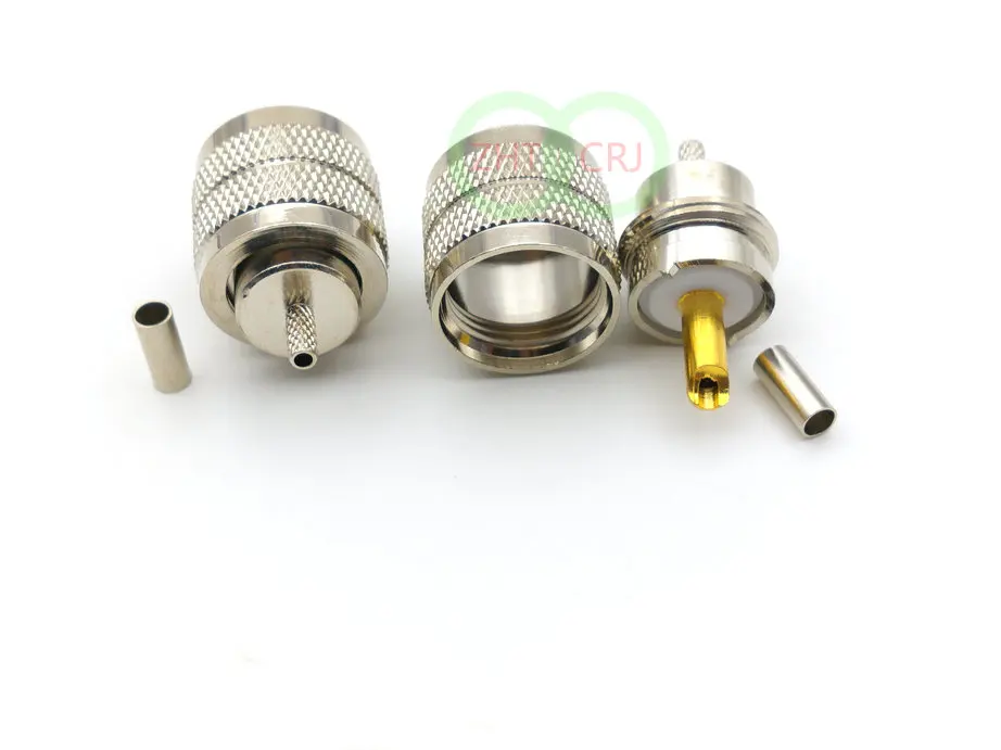 

UHF PL259 Male Crimp Coaxial Connectors for LMR100 RG316 RG174 Cable New