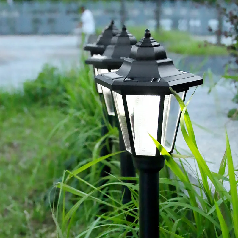 Hexagon Solar LED Pathway Light Wall Mount Landscape Waterproof Lamp Garden Decoration Fence Lawn Solar Lamp Lights Outdoor