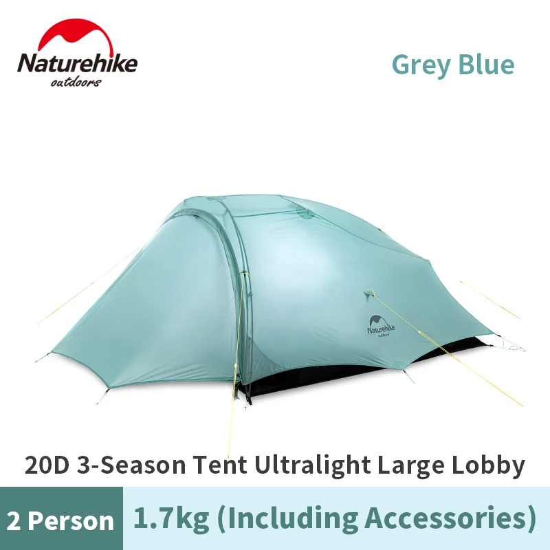 Naturehike Ultralight 2-osobowy namiot kempingowy 20D Nylon wodoodporna na zewnątrz duża przestrzeń wiatroszczelna 3 sezony namiot