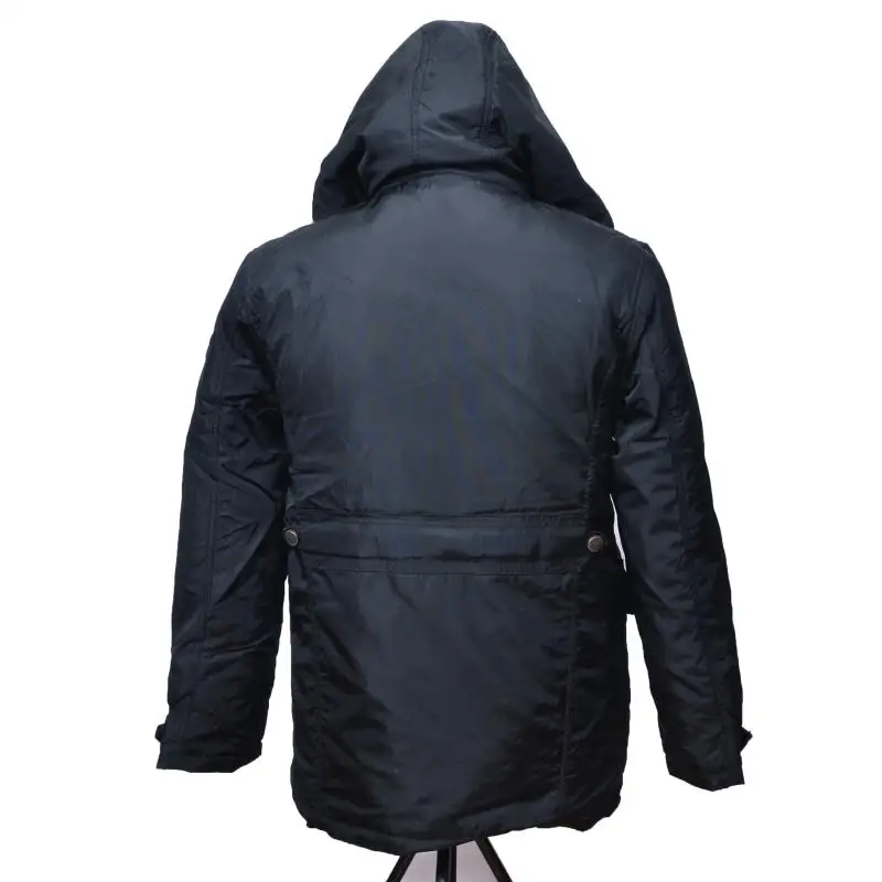 Outdoor Thick Winter Black Multi-pocket Warm Jacket Men\'s Mid-length Hooded White Duck Down Liner Jacket Military Down Jacket