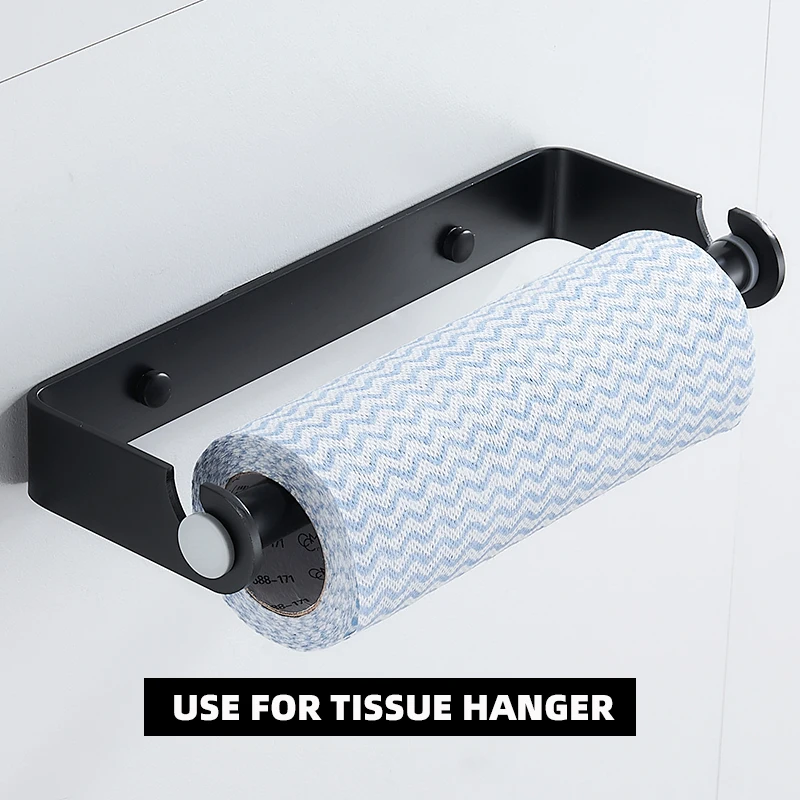 Kitchen Plastic Wrap Rack Wall Mounted Toilet Roll Paper Holder Towel Shelf Rack Bathroom Tissue Hanger  Kitchen Storage Hanger