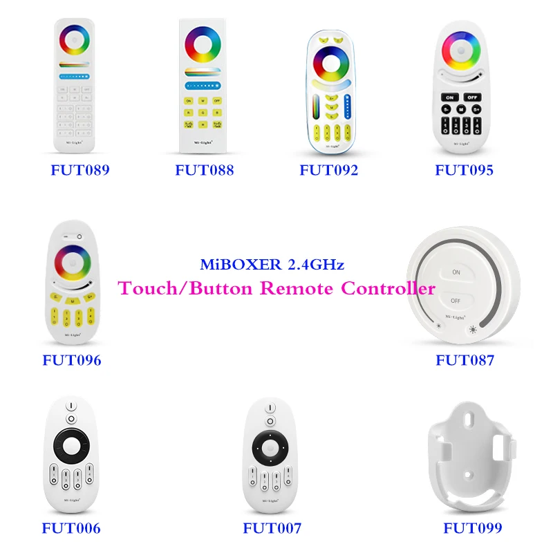 2.4GHz RF Touch Remote Controller 4-Zone/8-Zone RGB CCT/RGBW Wall-mounted button wireless transmission LED Dimmer/Remote Holder