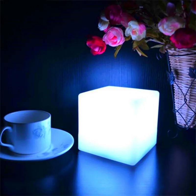 Outdoor Waterproof USB Charging Rechargeable Color Changing LED Cube Seating Garden Lights Landscape Lamp with Remote for Party