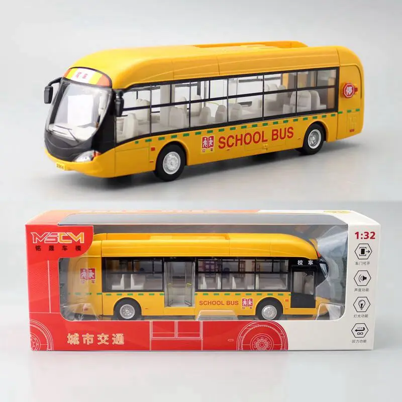 Neues Produkt 1:50 Alloy Pull Back Elektro-Sightseeing-Bus-Modell, Ton und Licht ziehen Kinderauto-Spielzeug zurück, kostenloser Versand