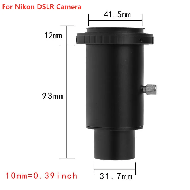 Aluminum T2 Adapter Telescope Extension Tube 1.25 inch Telescope Mount Adapter Thread T-Ring for  Canon EOS /Nikon DSLR Camera