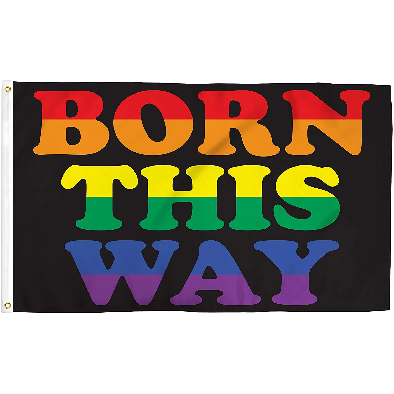 Yehoy 90*150cm Born this way Rainbow LGBT Flag For Decoration